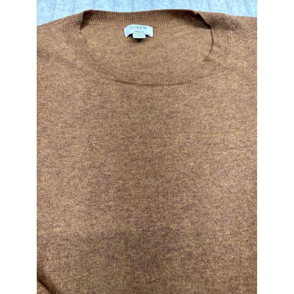 J.Crew‎ Teddie Sweater Womens Medium Camel Brown Merino Wool Cotton Blend Knit